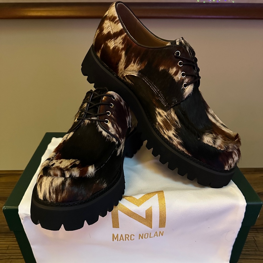 Marc Nolan Luca Horsehair Lug Derby Shoes Sz 11